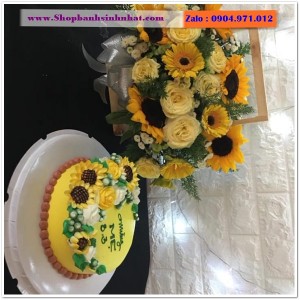 Combo Bánh Kem & Hoa Tươi - MM16